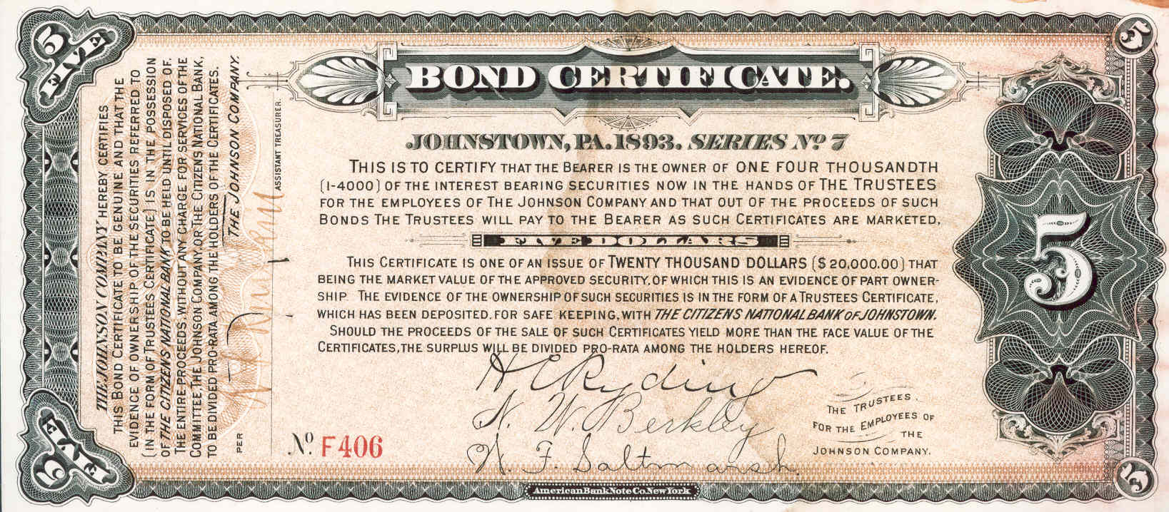 Bond Certificates and Financial Charts
